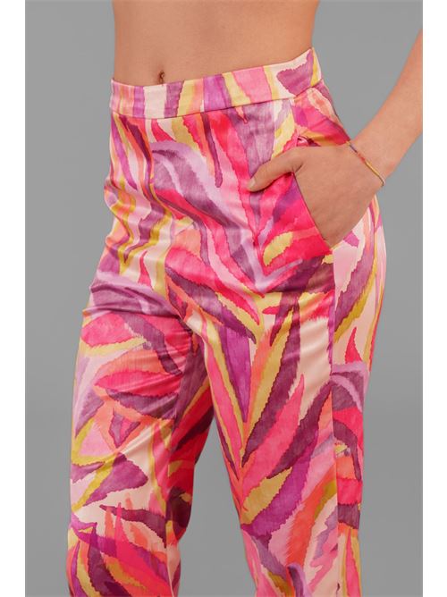 Pantalone in raso fantasia elmas phil | 011056FANTASIA